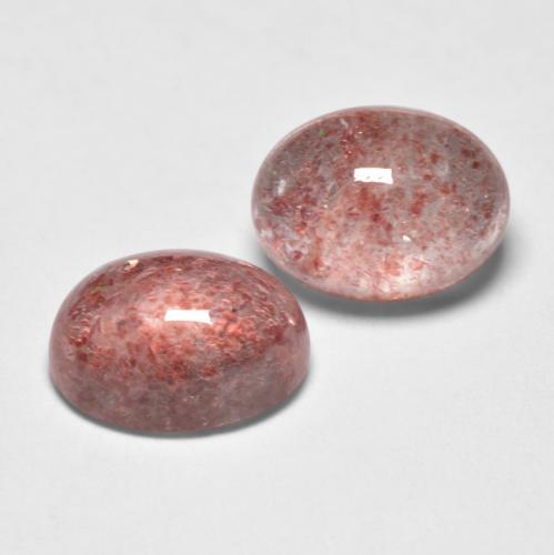 2,99 ct natürliche rosafarbener Erdbeerquarz-Edelsteine, Oval Schliff, Lichtdurchlässig