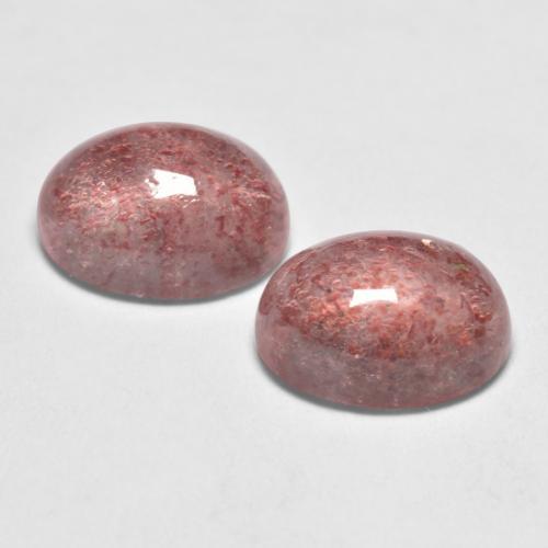 2,99 ct natürliche rosafarbener Erdbeerquarz-Edelsteine, Oval Schliff, Lichtdurchlässig