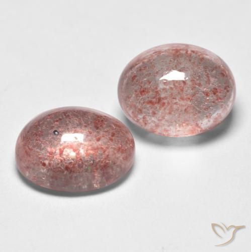 3.31 ct natürliche Dunkelrosa Erdbeerquarz-Edelsteine, Oval, Lichtdurchlässig