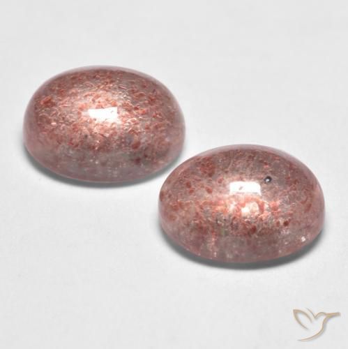 3.31 ct natürliche Dunkelrosa Erdbeerquarz-Edelsteine, Oval, Lichtdurchlässig