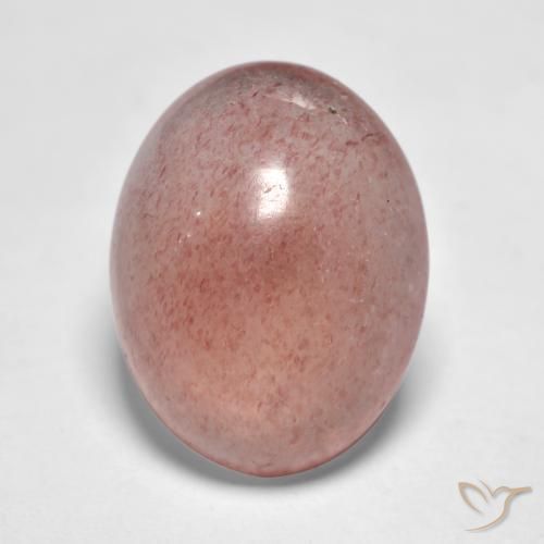 7.34ct Natürlicher Rosa Ton Erdbeerquarz, Oval, Lichtdurchlässig