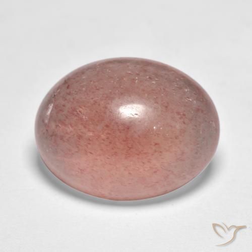 9,17 ctw natürlicher Rosa Ton Erdbeerquarz, Oval, Lichtdurchlässig