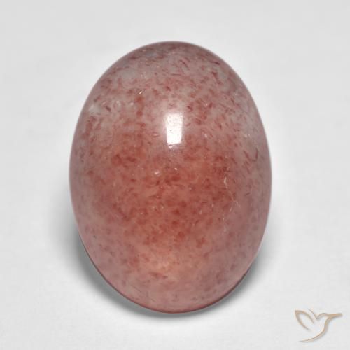 7.41ct Natürlicher Ziegelrot Erdbeerquarz, Oval, Lichtdurchlässig