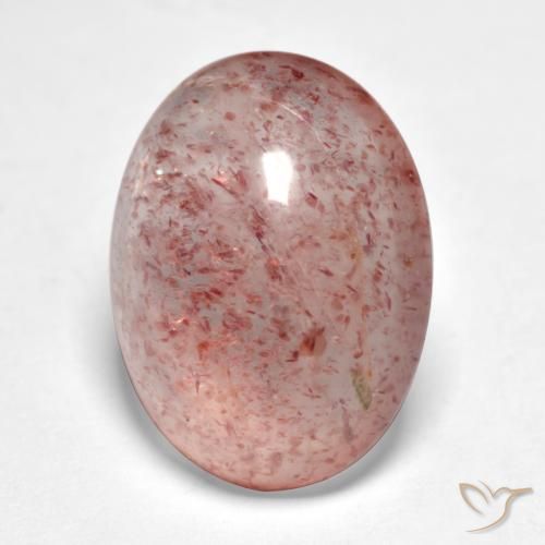 7.71ct Natürlicher Erdiges Rosa Erdbeerquarz, Oval, Lichtdurchlässig