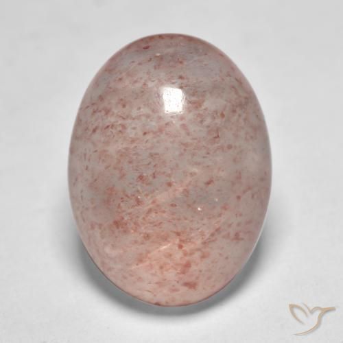 8.14ct Natürlicher hellrosa Erdbeerquarz, Oval, Lichtdurchlässig