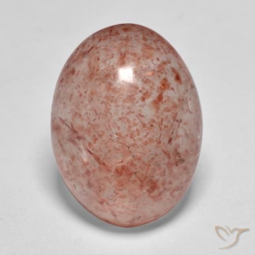 7.92ct Natürlicher Erdiges Rosa Erdbeerquarz, Oval, Lichtdurchlässig
