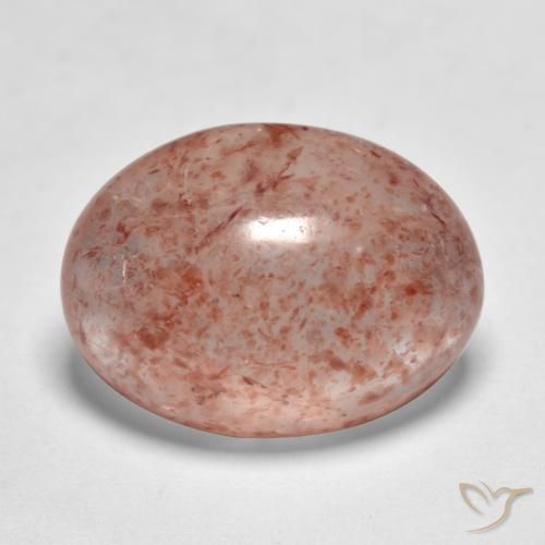 9,17 ctw natürlicher Erdiges Rosa Erdbeerquarz, Oval, Lichtdurchlässig