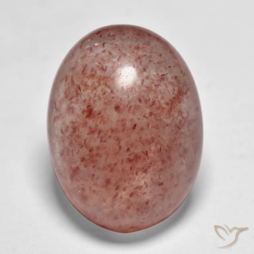 9.17ct Natürlicher Erdiges Rotrosa Erdbeerquarz, Oval, Lichtdurchlässig
