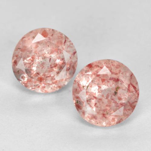 1.13 ct natürliche Erdiges Rosa Erdbeerquarz-Edelsteine, Rund Schliff, Transparent