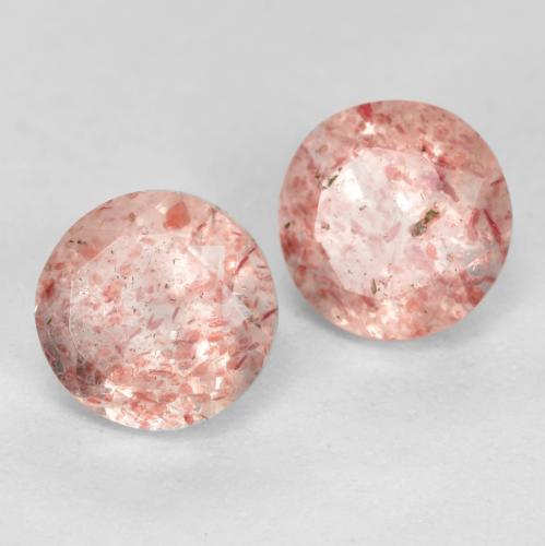 1.13 ct natürliche Erdiges Rosa Erdbeerquarz-Edelsteine, Rund Schliff, Transparent