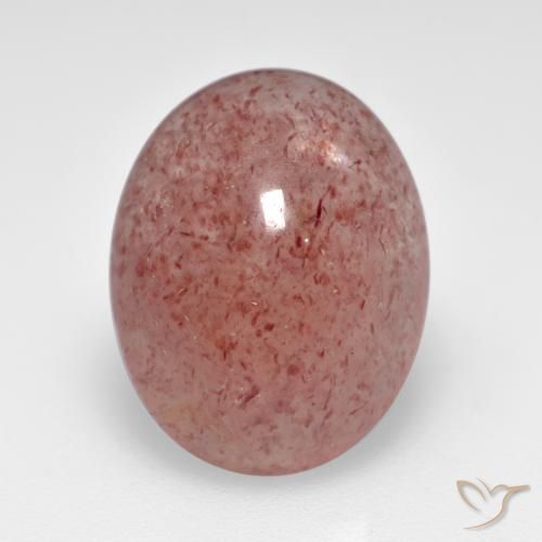 6.80ct Natürlicher Mittel-Hellrosa Erdbeerquarz, Oval, Lichtdurchlässig