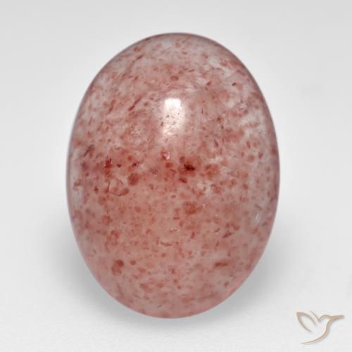 6.60ct Natürlicher Mittel-Hellrosa Erdbeerquarz, Oval, Lichtdurchlässig