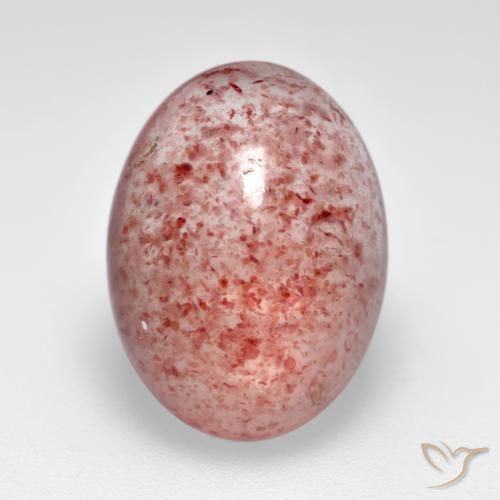 7.67ct Natürlicher Mittel-Hellrosa Erdbeerquarz, Oval, Lichtdurchlässig