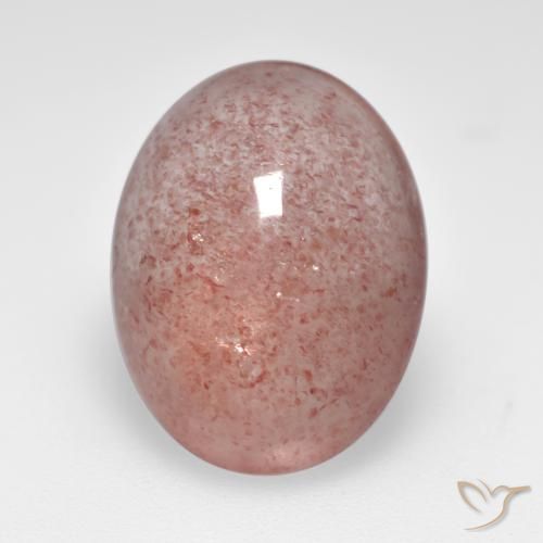 8.33ct Natürlicher Mittelrosa Erdbeerquarz, Oval, Lichtdurchlässig