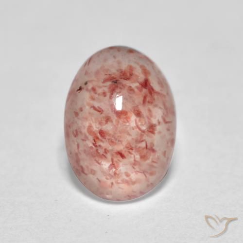 0.83ct Natürlicher Mittelrosa Erdbeerquarz, Oval, Transparent