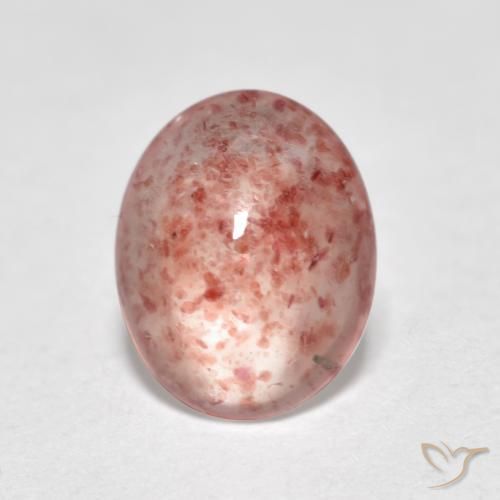 0.92ct Natürlicher Erdiges Rosa Erdbeerquarz, Oval, Transparent