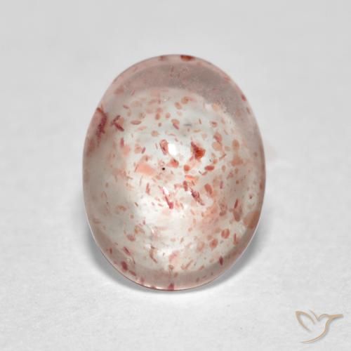 1.00ct Natürlicher orange-rosa Erdbeerquarz, Oval, Transparent