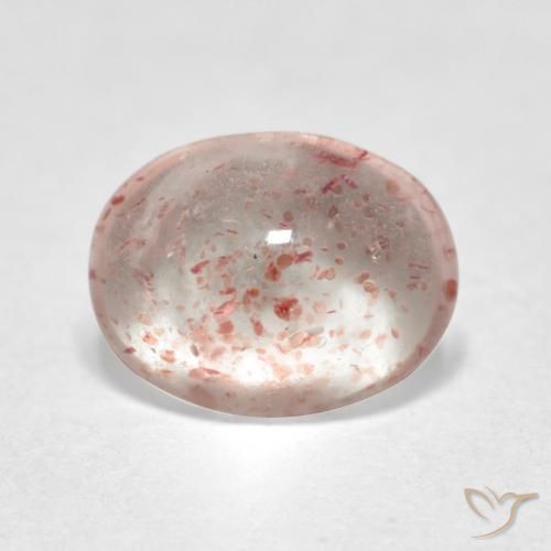 9,17 ctw natürlicher orange-rosa Erdbeerquarz, Oval, Transparent