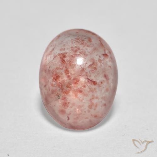 1.19ct Natürlicher Erdiges Rosa Erdbeerquarz, Oval, Lichtdurchlässig