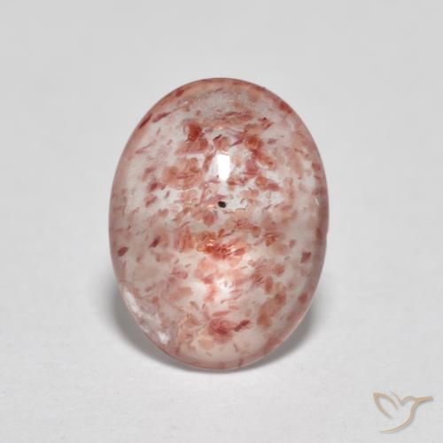 0.96ct Natürlicher Marienkäfer Rot Erdbeerquarz, Oval, Transparent