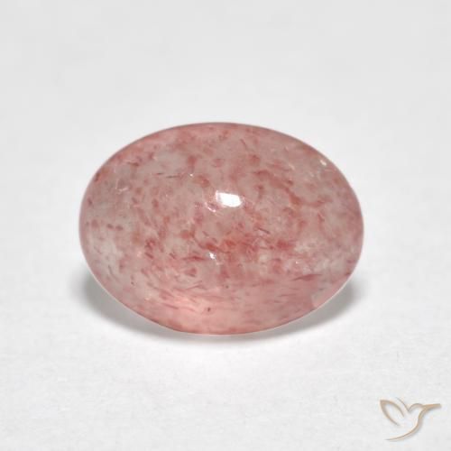 9,17 ctw natürlicher Erdiges Rosa Erdbeerquarz, Oval, Lichtdurchlässig