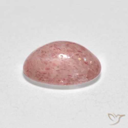 9,17 ctw natürlicher Erdiges Rosa Erdbeerquarz, Oval, Lichtdurchlässig