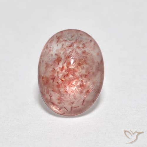 0.87ct Natürlicher Mittelrosa Erdbeerquarz, Oval, Lichtdurchlässig