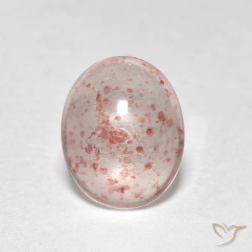 0.90ct Natürlicher hellrosa Erdbeerquarz, Oval, Transparent