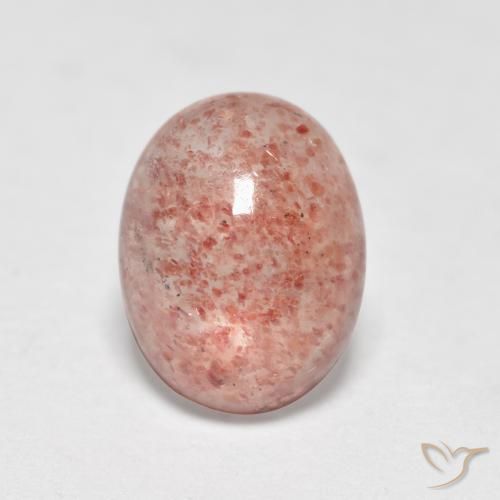1.20ct Natürlicher Erdiges Rosa Erdbeerquarz, Oval, Lichtdurchlässig