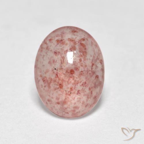 0.95ct Natürlicher Erdiges Rosa Erdbeerquarz, Oval, Lichtdurchlässig
