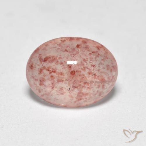 9,17 ctw natürlicher Erdiges Rosa Erdbeerquarz, Oval, Lichtdurchlässig