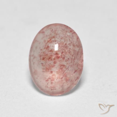 0.91ct Natürlicher Erdiges Rosa Erdbeerquarz, Oval, Lichtdurchlässig