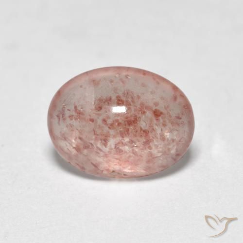 9,17 ctw natürlicher Erdiges Rosa Erdbeerquarz, Oval, Lichtdurchlässig