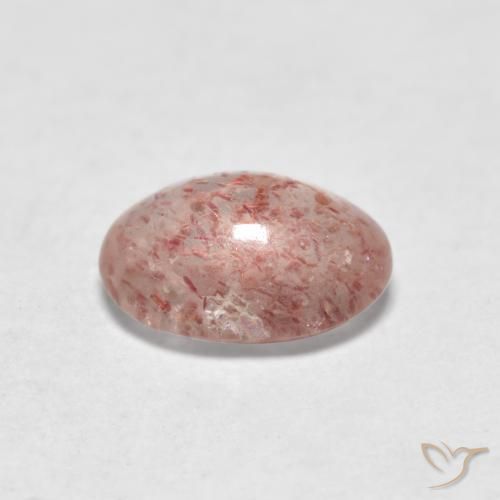 9,17 ctw natürlicher Erdiges Rosa Erdbeerquarz, Oval, Lichtdurchlässig