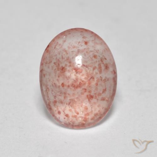 0.90ct Natürlicher Erdiges Rosa Erdbeerquarz, Oval, Lichtdurchlässig
