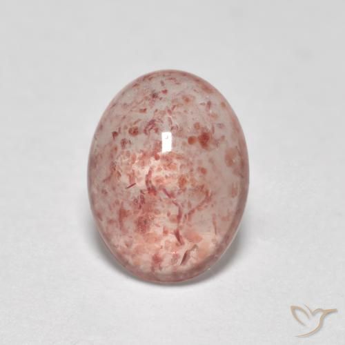 0.89ct Natürlicher hellrosa Erdbeerquarz, Oval, Lichtdurchlässig