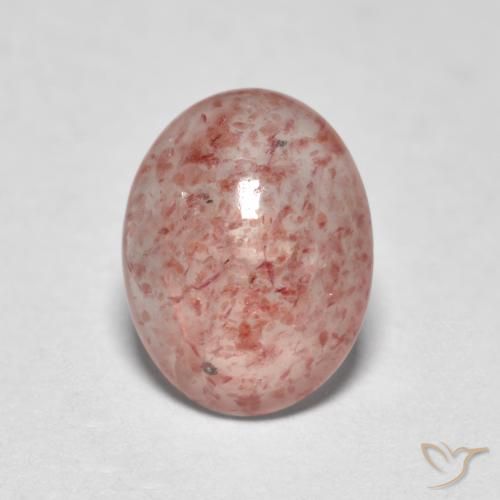 1.08ct Natürlicher Erdiges Rosa Erdbeerquarz, Oval, Lichtdurchlässig