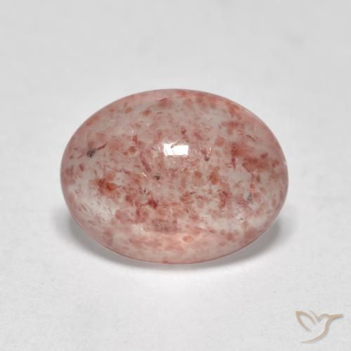 9,17 ctw natürlicher Erdiges Rosa Erdbeerquarz, Oval, Lichtdurchlässig