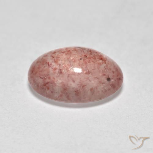 9,17 ctw natürlicher Erdiges Rosa Erdbeerquarz, Oval, Lichtdurchlässig