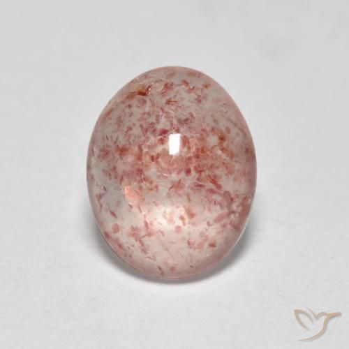 1.02ct Natürlicher hellrosa Erdbeerquarz, Oval, Transparent