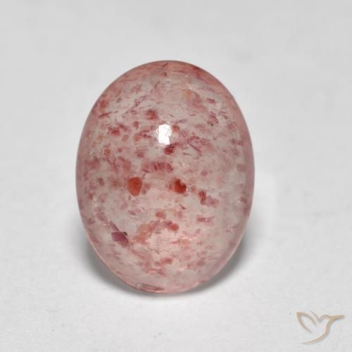 1.09ct Natürlicher Mittelrosa Erdbeerquarz, Oval, Lichtdurchlässig