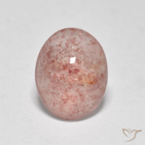 1.03ct Natürlicher Erdiges Rosa Erdbeerquarz, Oval, Lichtdurchlässig
