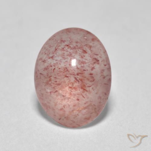 1.11ct Natürlicher Mittel-Hellrosa Erdbeerquarz, Oval, Lichtdurchlässig