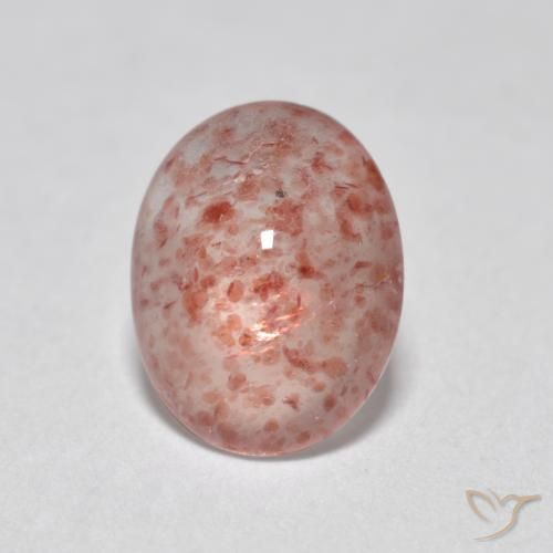 0.93ct Natürlicher hellrosa Erdbeerquarz, Oval, Lichtdurchlässig