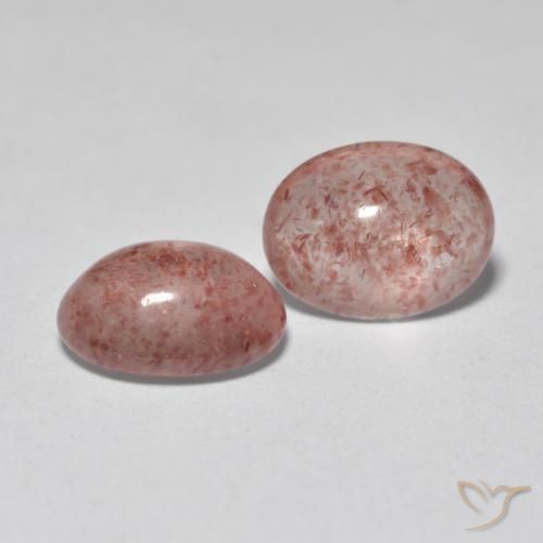 2.07 ct natürliche Erdiges Rosa Erdbeerquarz-Edelsteine, Oval, Lichtdurchlässig