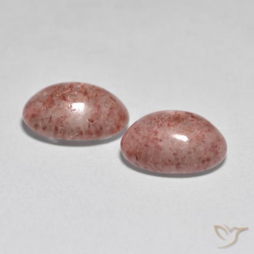 2.07 ct natürliche Erdiges Rosa Erdbeerquarz-Edelsteine, Oval, Lichtdurchlässig