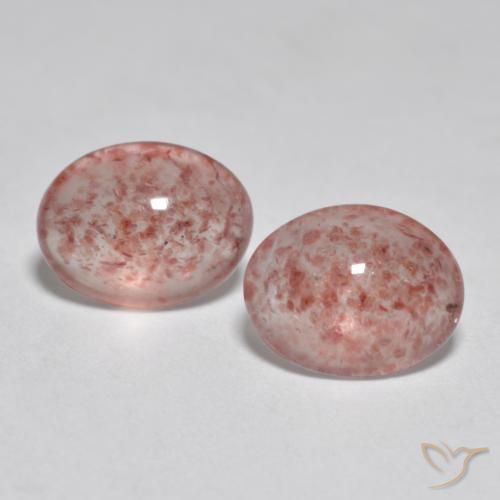 2.09ctw Natürlicher Erdiges Rosa Erdbeerquarz, Oval, Lichtdurchlässig