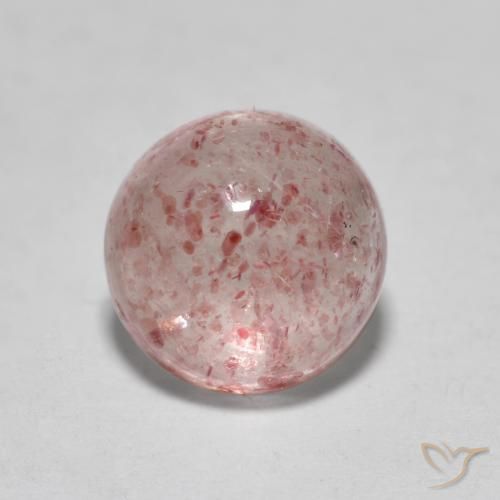 1.63ct Natürlicher hellrosa Erdbeerquarz, Runden, Lichtdurchlässig