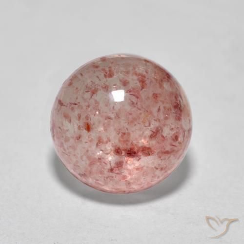 1.90ct Natürlicher Mittel-Hellrosa Erdbeerquarz, Runden, Lichtdurchlässig