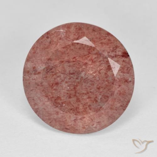 6.90ct Natürlicher Mittelrosa Erdbeerquarz, Runden, Lichtdurchlässig